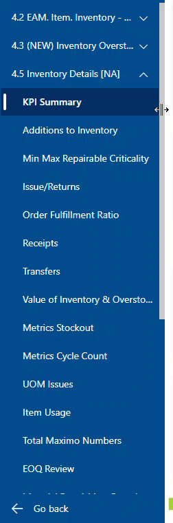 Inventory navigation sidebar animation