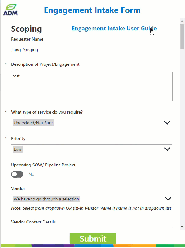 All-in-One Engagement Intake